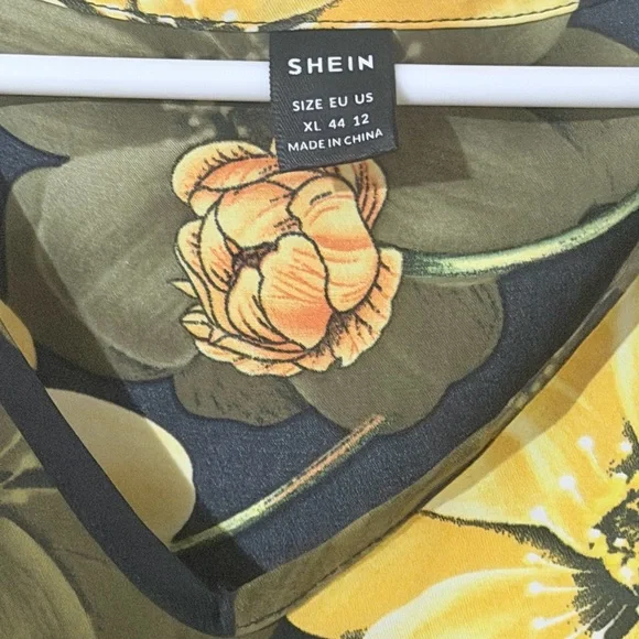 SHEIN Black and Yellow Floral Maxi Dress - Picture 4 of 7